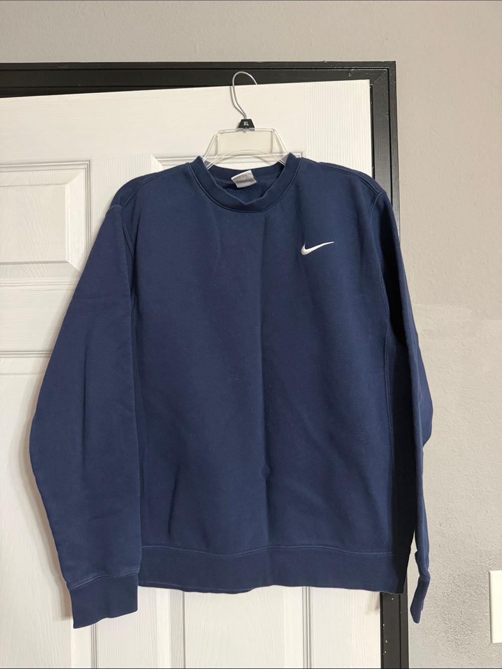 Nike Navy Crewneck Sweatshirt with White Swoosh Logo